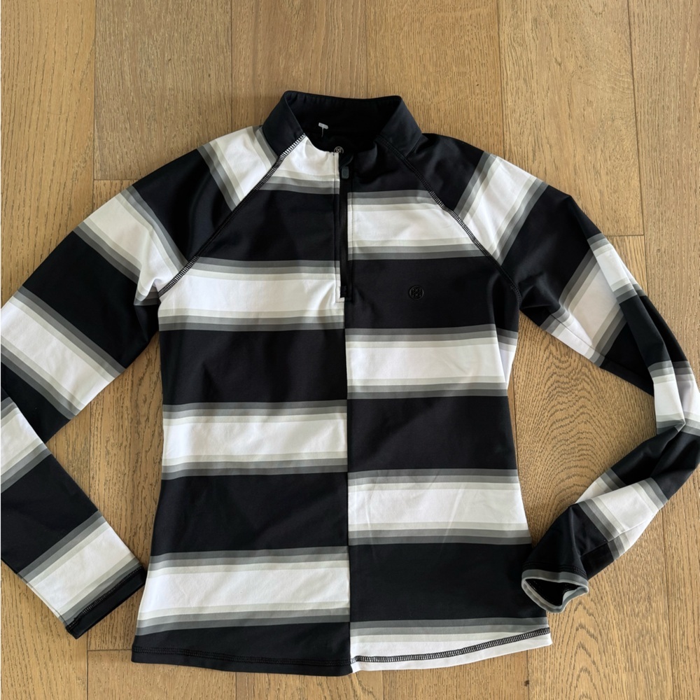 G/Fore Womens Offset Gradient Stripe Tech Quarter Zip Golf Pullover XS